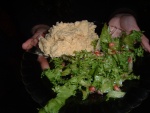 13 Ensalada, humus (y plato invisible)
